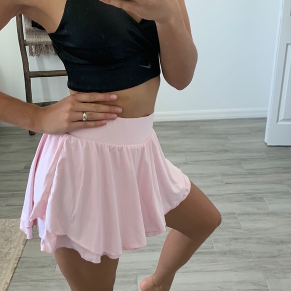 Pants - Baby Pink Tennis Skirt / Double Layer with little shorts underneath